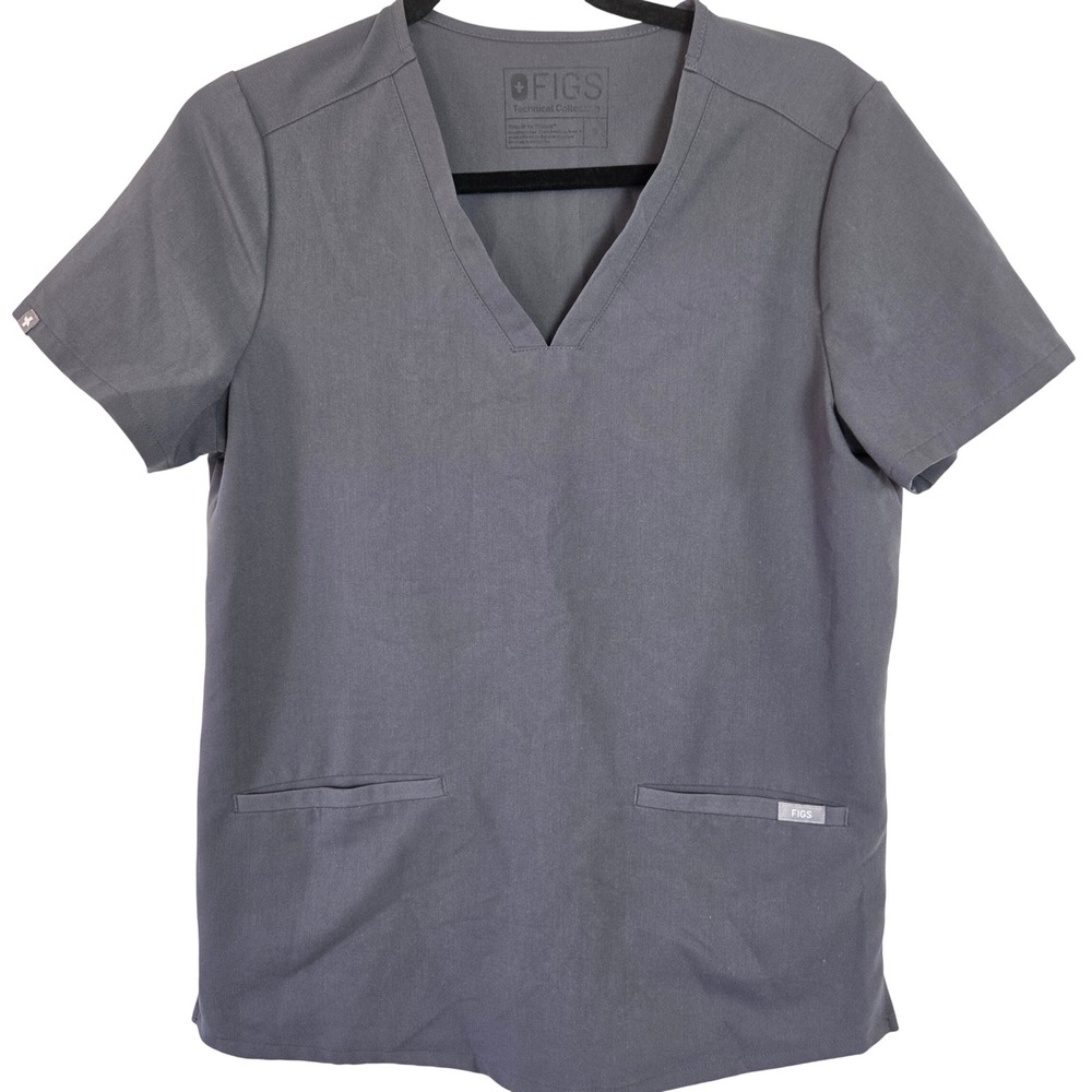 FIGS Scrub Top V Neck Short Sleeveโ Pockets Performance Stretch